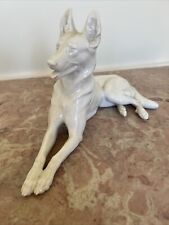 NYMPHENBURG Porcelain WHITE German Shepherd Figurine by Th Karner Well Marked picture