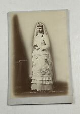 Cabinet Photo Woman Wedding Dress Holding Book J Hansen Yreka CA picture