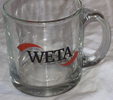 Vtg WETA PUBLIC TELEVISION Glass Coffee Mug CUP LOGO Rare TV Washington DC PBS picture