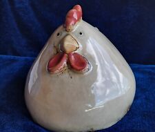 🐔 Round Glazed Ceramic Rooster Chicken Farmhouse Decor 9-10 BIG FAT HEN Farm picture