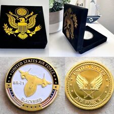 U S AIR FORCE SR-71 BLACKBIRD Challenge Coin With Special Velvet Case picture