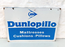 Vintage Dunlop Dunlopillo Mattress Cushion Pillow Double Sided Enamel Sign EB416 picture