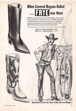 Frye Western Cowboy Boot Makers Horse Riding Leather Vintage Magazine Print Ad picture