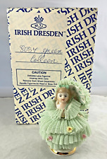 IRISH DRESDEN GREEN COLLEEN LACE FIGURINE picture