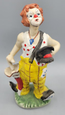 Vintage Porcelain Hand Painted Ceramic Clown Red Head Figurine Signed ABC picture