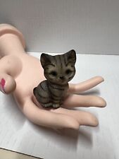 Cat Kitten Vintage Harvey Knox Kingdom Gray Tabby Figurine Global Art Japan picture