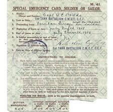 WWI Special Emergency Ration Card picture