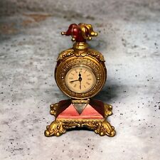 Vintage Jester Mantle Clock Maroon picture