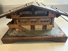 Vintage Handmade Wood Alpine Cottage  Jewelry Music Box (Works) picture