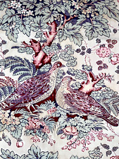 Antique French Block Print Floral Birds Fabric Early 19th C Madder Exquisite picture