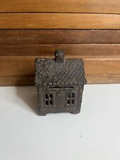 Antique Cast Iron Still Bank House ~ Small, Worn, Cool Patina, Early 1900s picture