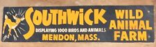 Vintage Sign Southwick Wild Animal Farm Tiger Mendon MA 1963 Advertising picture