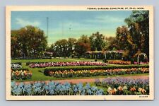 Formal Gardens Como Park St Paul Minnesota MN Linen Postcard picture