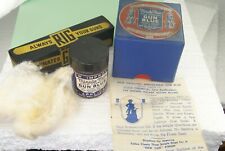 VINTAGE MINUTE MAN GUN BLUE AND RIG GUN GREASE ADVERTISING picture