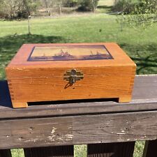 Vintage Fact. No. 835 1st Dist. Of Pa. Wood Cigar Box 50 Nautical 4-6 Cent Cigar picture