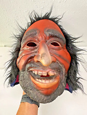 vintage Ben Cooper Mask Rubber Creepy CaveMan Monster Scary Hair Halloween picture