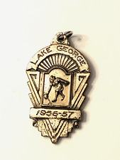 Sterling Silver Lake George 1956-57 Bowling League Fob Pendant picture