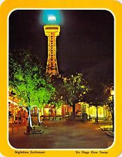 1974 Six Flags Over Texas St & Derrick Night Amusement Park 5.25x6.75