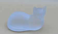 Vintage 1993 Lenox Frosted Glass Cat Figurine Statue Paperweight picture