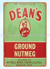 Dean's Ground Nutmeg Spice Memphis TN. metal tin sign buy wall hangings picture