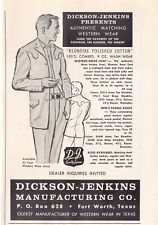 Dickson Jenkins Clothing Forth Worth Texas 1961 Vintage Magazine Print Ad picture