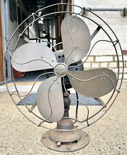 Antique Emerson 21648 Oscillating Fan Step Base 16” Brass Blades & Cage picture