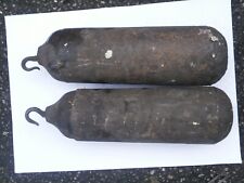 GOOD PAIR OF IRON  LONGCASE CLOCK WEIGHTS      no 2 picture