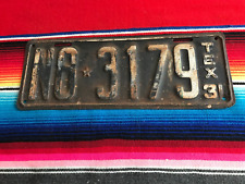 1931 TEXAS Passenger LICENSE  PLATE N83179 picture