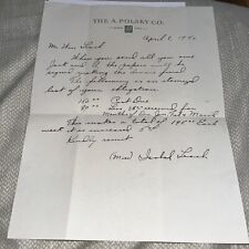 Snarky 1940 Divorce Letter on Letterhead of A Polsky Drygoods Co - Akron Ohio OH picture