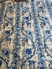 Vtg Cohama “Fifi” Blue White Chinoiserie Fabric Upholstery Drapery 11 Yds picture