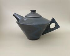 Vintage Post Modern Geometric Teapot Handcrafted Signed picture