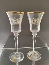 Mikasa Antique Lace Middle Floral  Water Wine Goblet Glasses T2719 picture