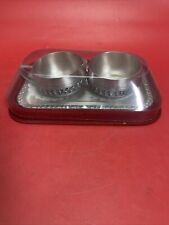 Oslo Pewter textured Cream and Sugar Set w/ Tray.  Perletinn design from Norway. picture