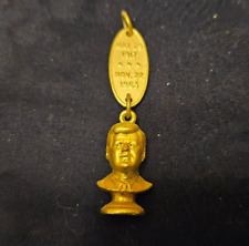 Vintage Brass 1917-1963 John F. Kennedy Head / Bust Charm Pendant ~ 2 1/2