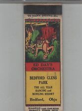 Matchbook Cover 1930s Diamond Quality Bedford Glens Park Dancing Bedford, OH picture