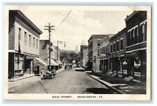 c1930's View Of Main Street Middlebury Vermont VT Unposted Vintage Postcard picture