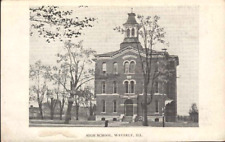 antique    WAVERLY    Illinois IL    High  School    postcard picture