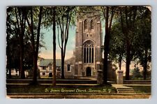 Batavia NY-New York, St James Episcopal Church, Religion Vintage c1910 Postcard picture