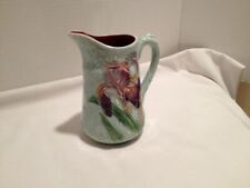 Vintage French Majolica Iris Purple Flower Pitcher by Choisy -Le-Roi picture