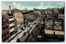 c1910 Birdseye View Superior Street Classic Cars Trolley Toledo Ohio OH Postcard picture