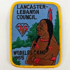 BSA Boy Scouts Embroidered Patch Lancaster Lebanon Council Webelos Camp 1985 picture
