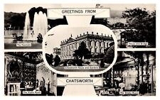 Postcard RPPC UK ENG Derbyshire Chatsworth House Multiview picture