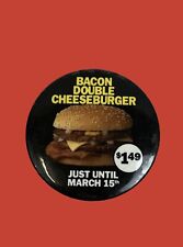 VTG 1980s McDonalds Pinback Button Bacon Double Cheeseburger $1.49  Retro Staff picture