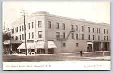 Bismarck ND~Grand Pacific Hotel~Drug Store~Cigars~Barber Shop Pole~1907 B&W Pc picture