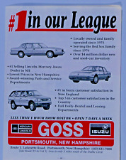 Goss Lincoln Mercury Portsmouth NH Vintage 1991 Regional Original Print Ad picture
