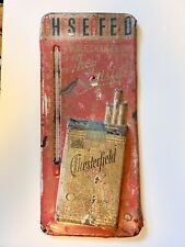 Vintage Chesterfield Cigarettes Thermometer Works Metal Sign, Rusty and Cool picture