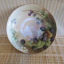 Antique MZ Austria Limoges Shallow Bowl with Blackberries, Artist Signed picture