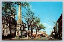 Stephenson Street Freeport Illinois Vintage Unposted Postcard Court House picture
