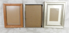 Set of 3 Vintage Picture Frames With Glass For 5x7s Oak Silver Painted Wood picture
