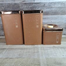 Lincoln BeautyWare VTG  MCM Copper Kitchen Canister 3pc Set picture